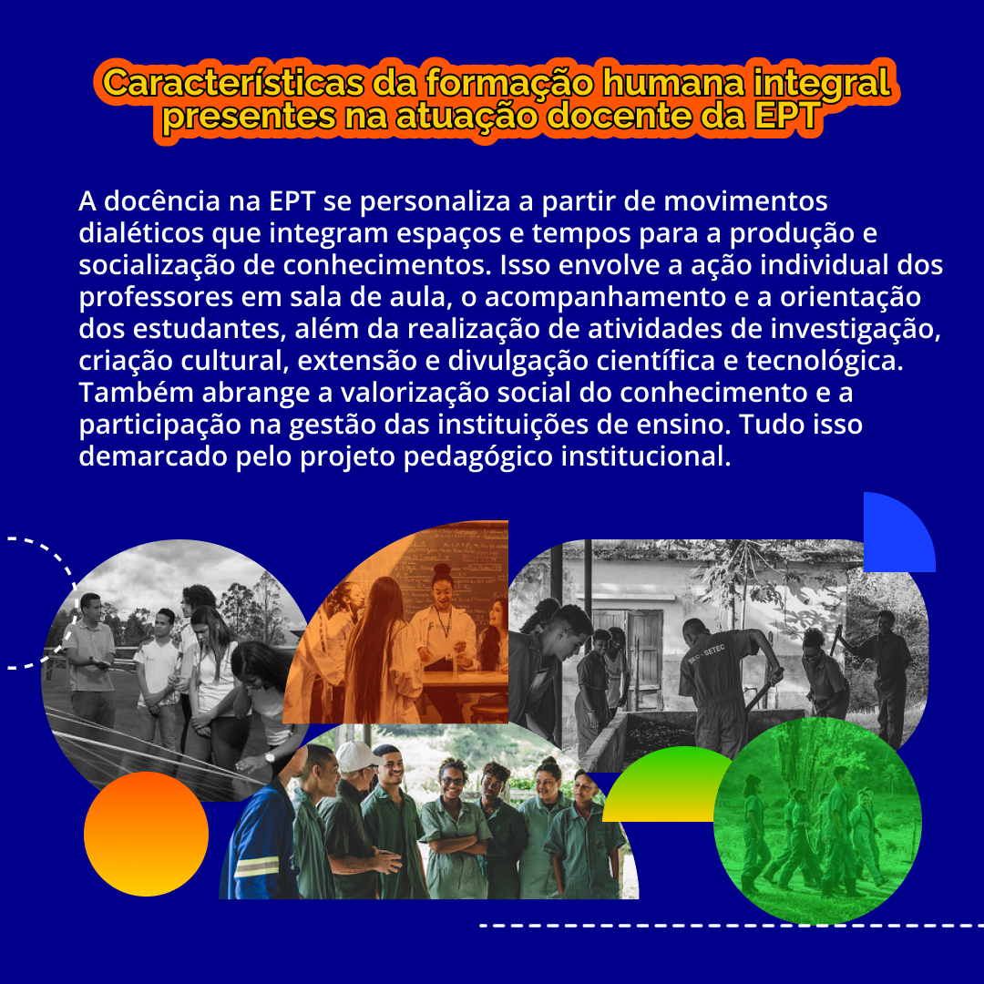 Características da formação humana integral presentes na atuação docente da EPT
